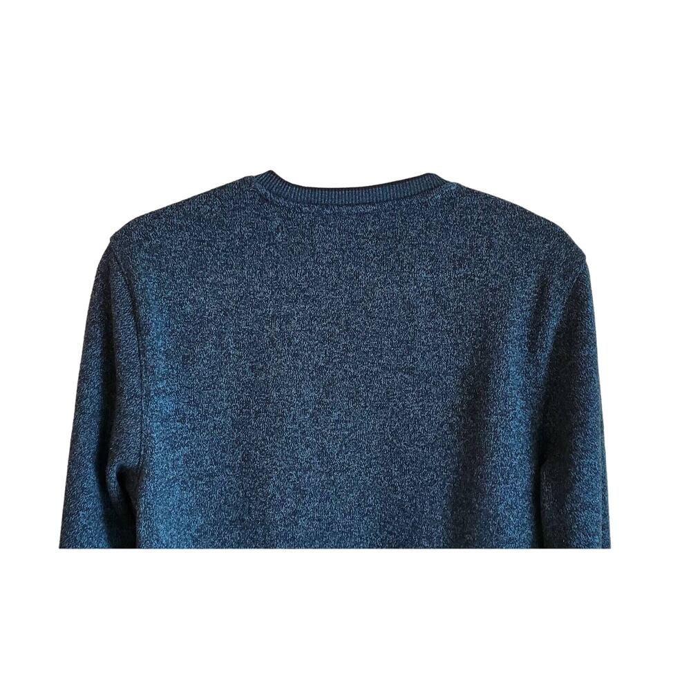 VAN HEUSEN Men S Small Sweater Storm Blue Fleece Lined Classic Fit Chest 38" - Picture 4 of 5